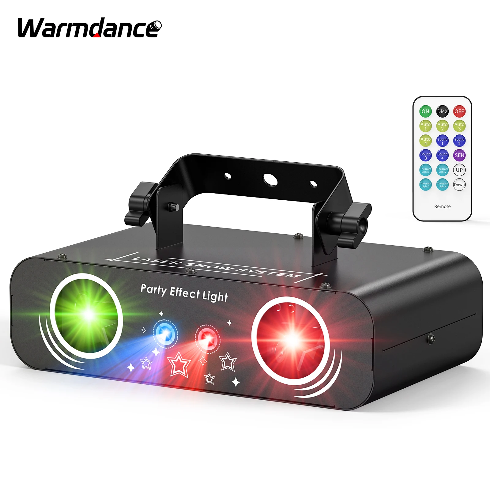 RGB Vollfarb-Laserlichter, Animationseffektlichter, DMX, Sprachsteuerung,