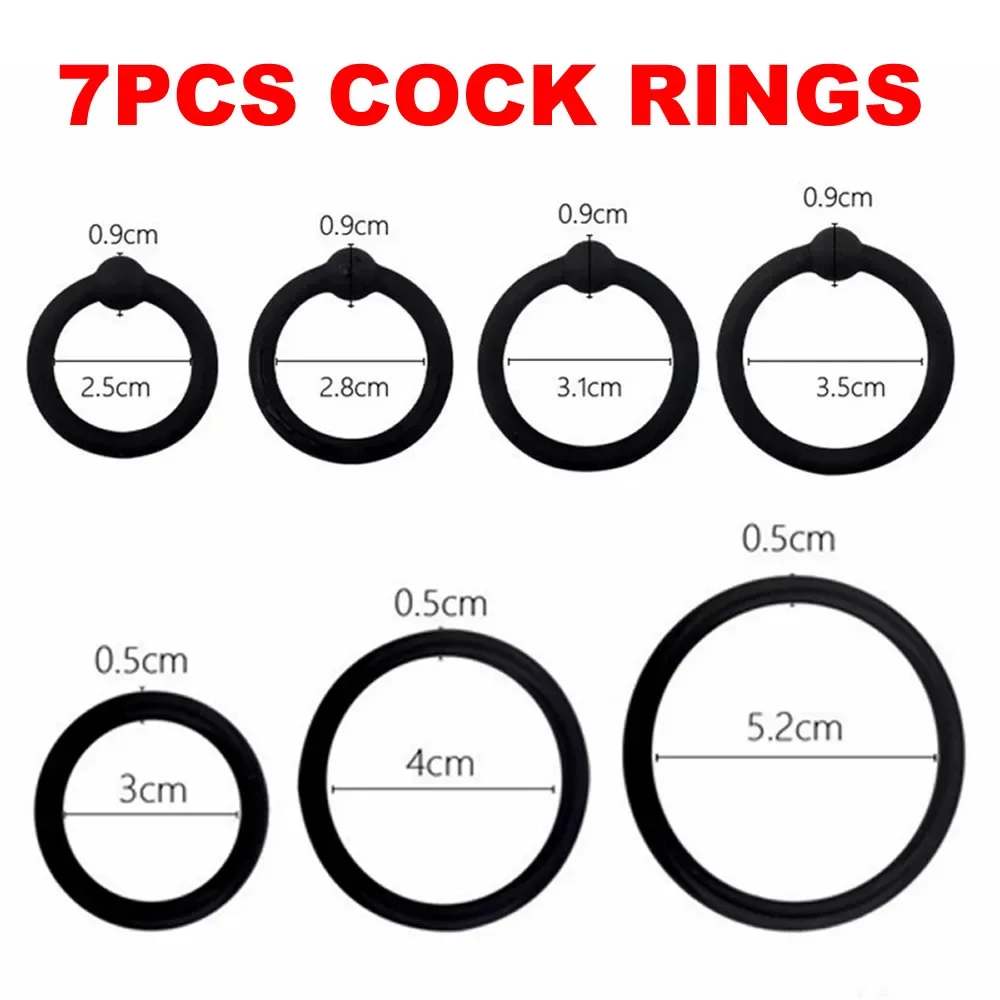 3/4 pcs Penis Rings Cock Rings Sleeve Delay Ejaculation Silicone Beaded Time Lasting Erection Sex Toys for Men Adult Games