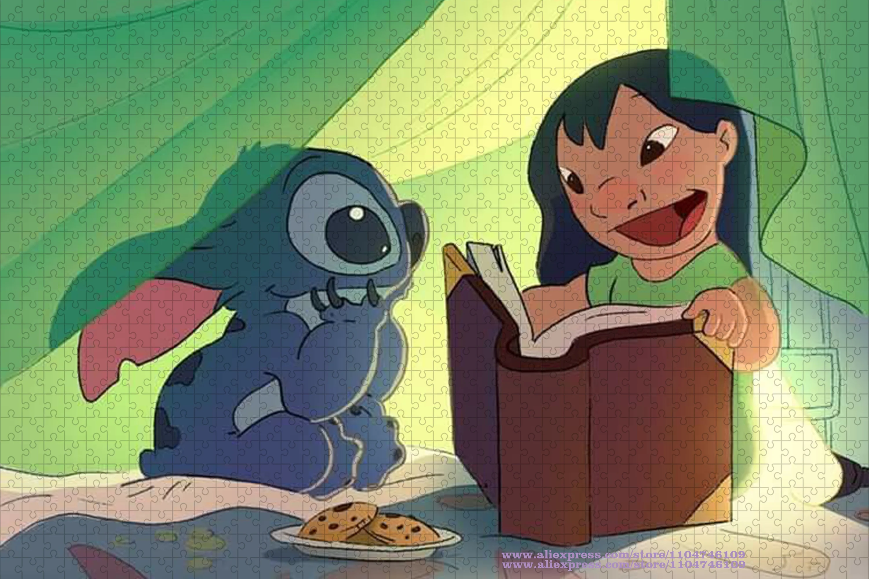 애니메이션 릴로 & 스티치 퍼즐 직소 퍼즐 108/200/300/500/1000/1500피스 지능 퍼즐 어린이를 위한 생일/크리스마스 선물 홈 데코