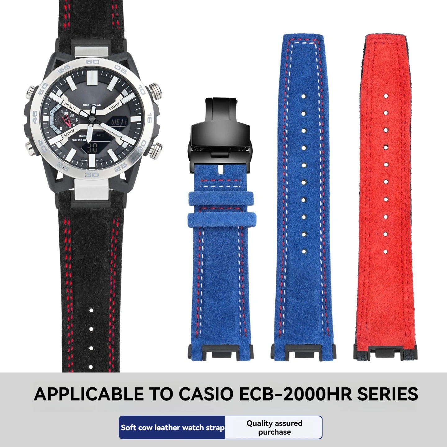 

Сменный ремешок из замши для Casio Edifice 5698 ECB-2000 EFS-S64, винтажный велюровый ремешок для часов, аксессуар для спортивной модификации