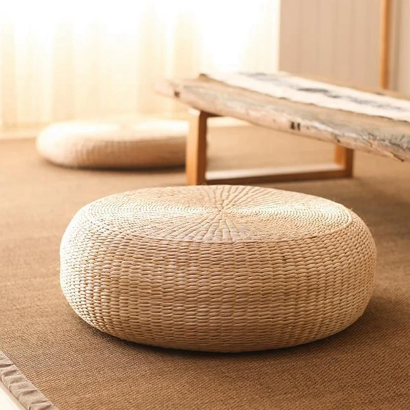 15.7 Inch Japanese Straw Cushion Tatamis Floor Cushion Meditation Pillows Cushion Couch Pillows For Home Decor