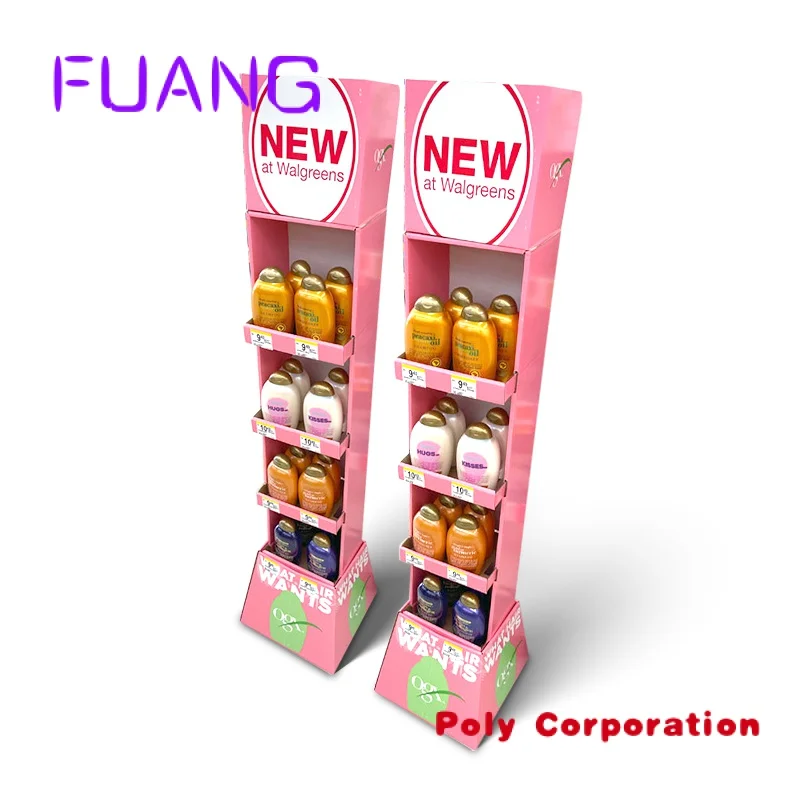 Custom Retail Store Pos Wellpappe Display Messe faltbare Regale stehen Papier freistehende Display Rack