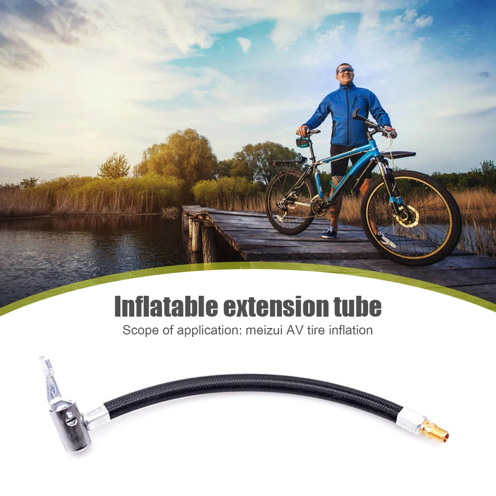 Motorcycle Bike Tyre Inflator Hose Inflatable Air Pump Extension Tube Adapter