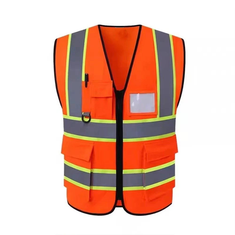 Roupas de trabalho com bolsos e zíper frontal Roupas de trabalho de construção para homens Roupas de trabalho de alta visibilidade
