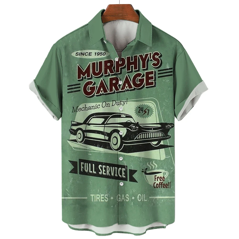 

Retro Car 3D Printed Men's Shirt Men/Women Casual Fashion Short Sleeves Shirts Button Lapel Streetwear Oversized Unisex Clothing