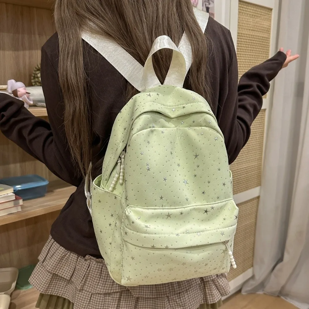 Laptop Bag Print Star Backpack Lightweight Large Capacity Nylon Backpack Shoulder Bag College Style Students School Bag Outdoor
