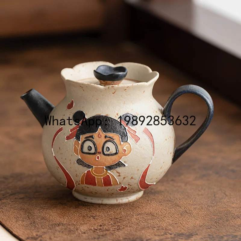 Hys nezha nao hai bud pot blue and white flint black tea pot tea brewing ceramic kung fu tea set