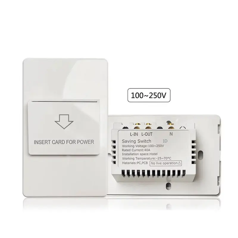 10pcs Smart Management Energy Saving Switches For Hotel Low Frequence 125K Use T57card/ID Card 100-250V Wide Voltage 40A