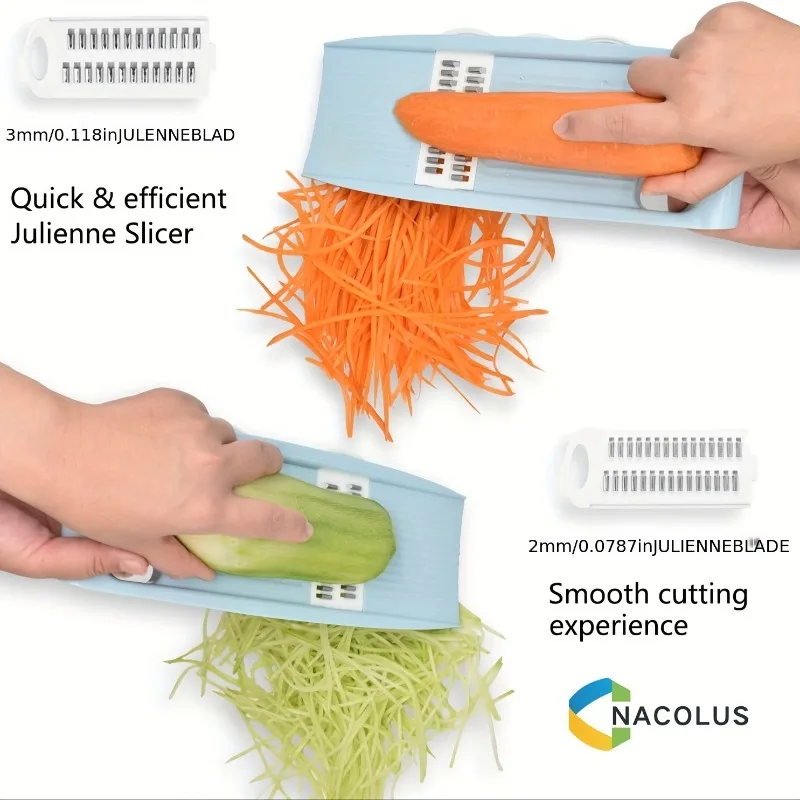 5 in 1 Mandoline Slicer for Kitchen, Vegetable Slicer Multi Blade Potato Chip, Veggie Slicer Cutter, Julienne Shredder