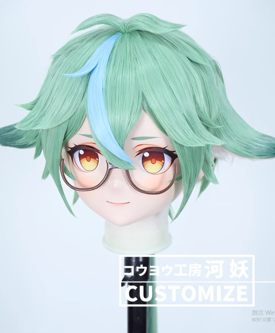 C-4135 Customize Full Head Resin Cartoon Cosplay Japanese Character Anime Role Play Crossdress Kigurumi Mask With Back Shell