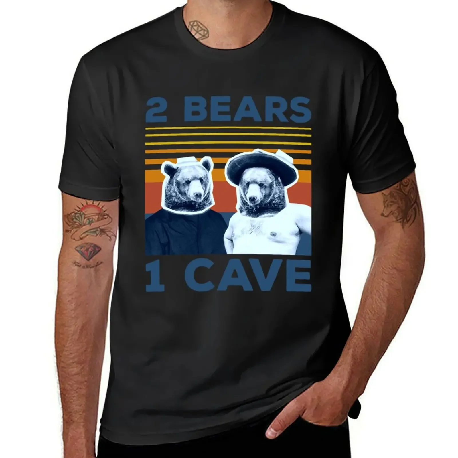 2 BEARS 1 CELLAR T-Shirt summer clothes blacks vintage clothes street wear t shirts for men pack