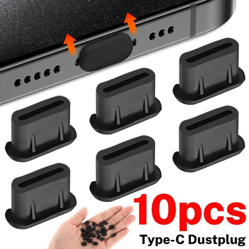 10/1Pcs Upgraded Cellphone Charging Port Plugs Type-C Dustplug USB C Dustproof Cover Cap for iPhone 16 ProMax Samsung Protection