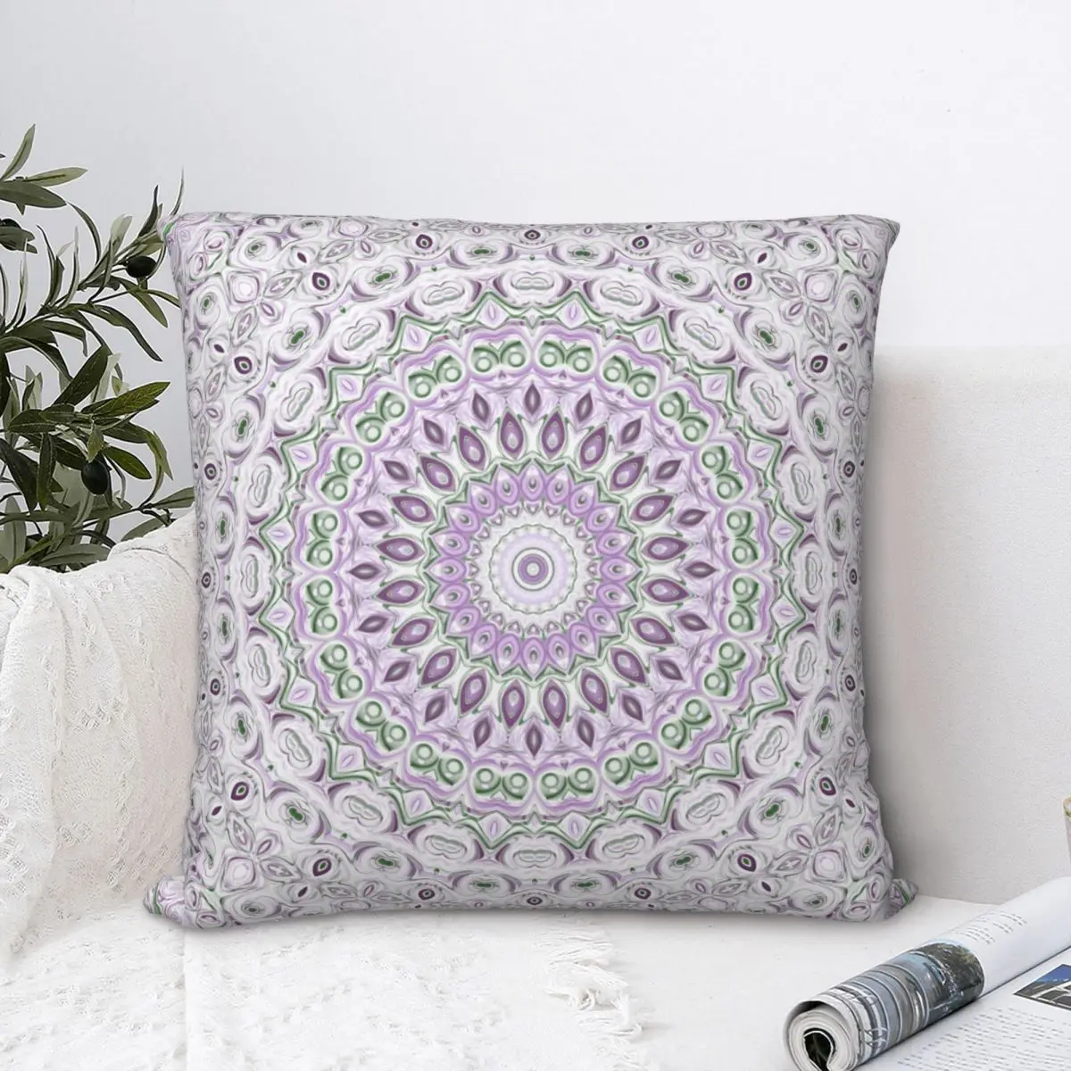 Purple And Gray Medallion Pillowcase Printed Polyester Cushion Cover Decor Mandala Throw Pillow Case Cover Sofa Wholesale 18