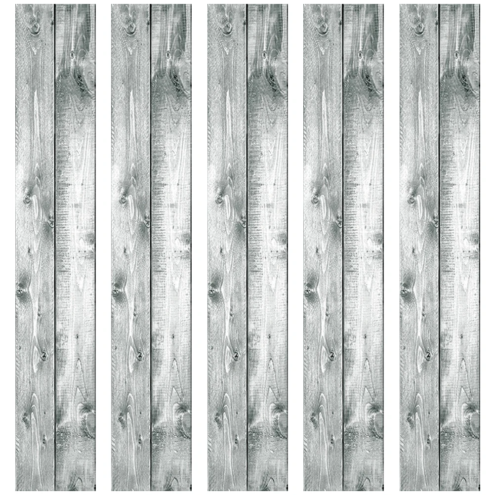 

5 Pcs Wood Grain Floor Stickers Adhesive Tiles Peel and Peal Planks Bathroom Pvc Kitchen