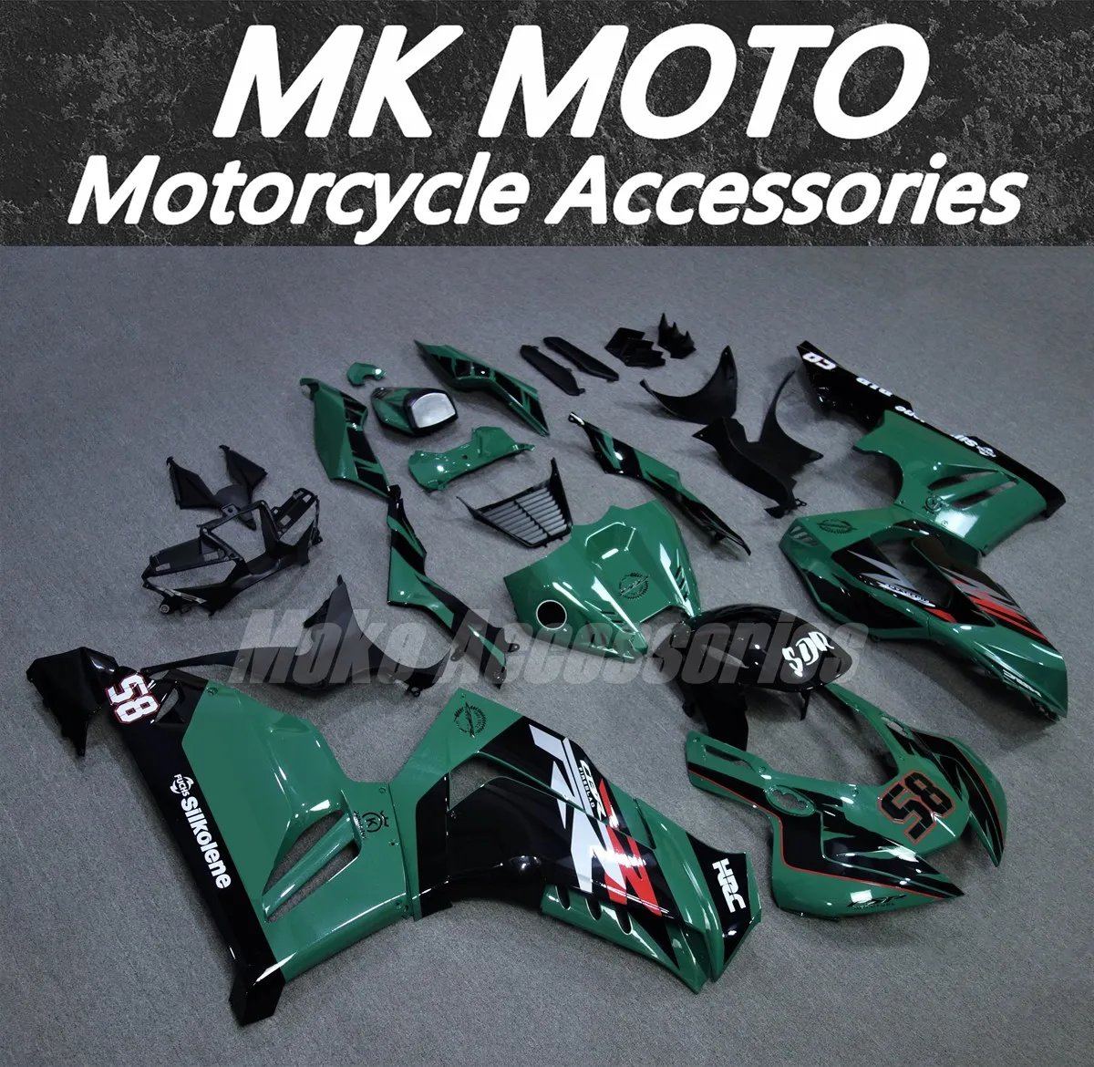 

Комплект обтекателей для CBR1000RR-R 2020 2021 2022, высококачественный литой комплект обвеса, зеленый с черным, 20 21 22