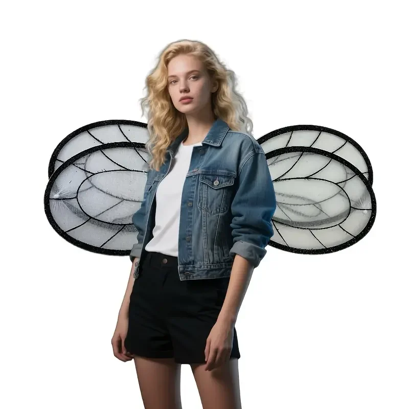 

Black fairy wing performance prop set, including bee and butterfly wings, suitable for parties and festivals.