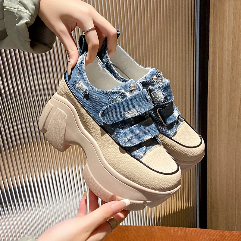 Shoes for Women 2023 High Quality Solid  Women\'s Vulcanize Shoes Outdoor Women Sneakers Flat Heel Platform Sneakers Preppy