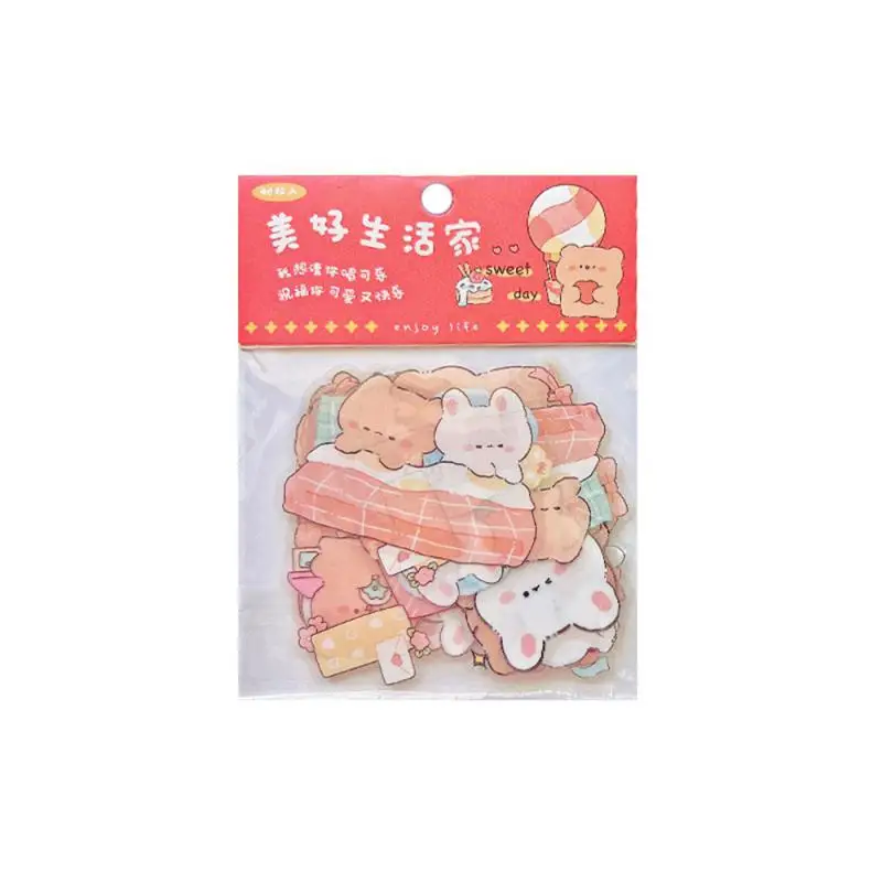 46 PCs/Pack Kawaii Cute Stickers Cartoon Animal Notebook DIY Decorative Stickers Scrapbooking Planner Decorative Stationery
