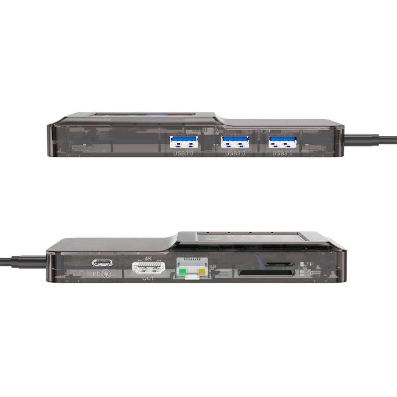 

F68B Multifunctional Type C Hubs 8 Port Gigabit Ethernet 5Gbps Data Transfer 512GB Card Reader