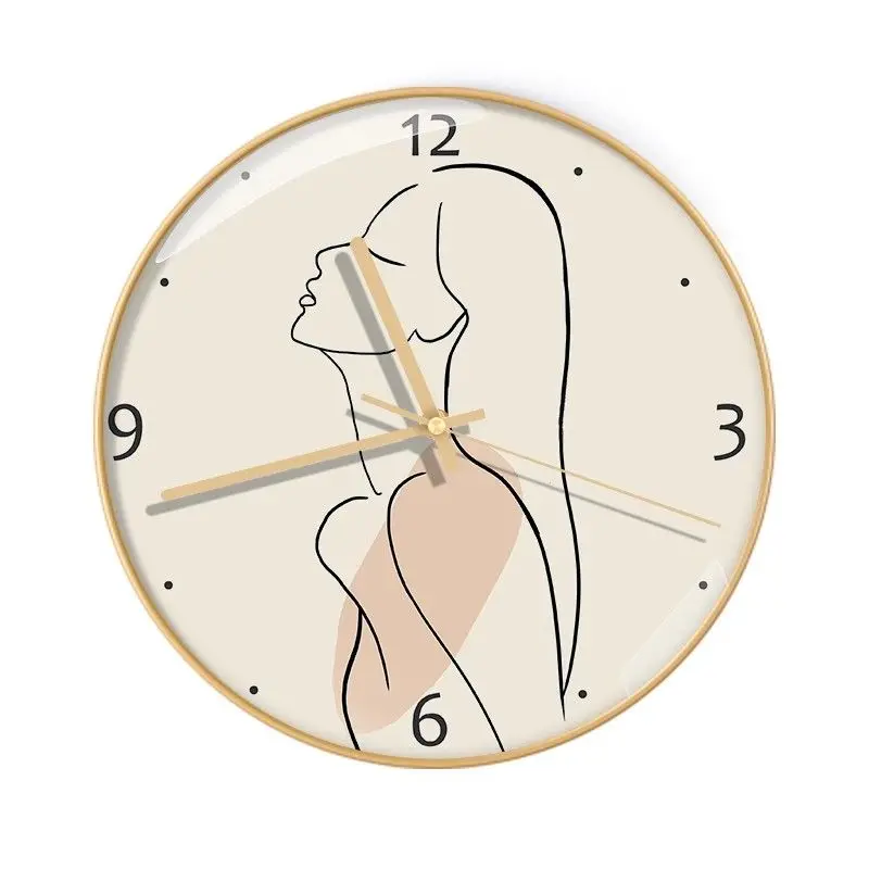 

Nordic Wall Clock Modern Round Cute Cat Clock Morden Girl Living Room Dining Room Ins Silent 8/10/12/14inch Clock Home Decor