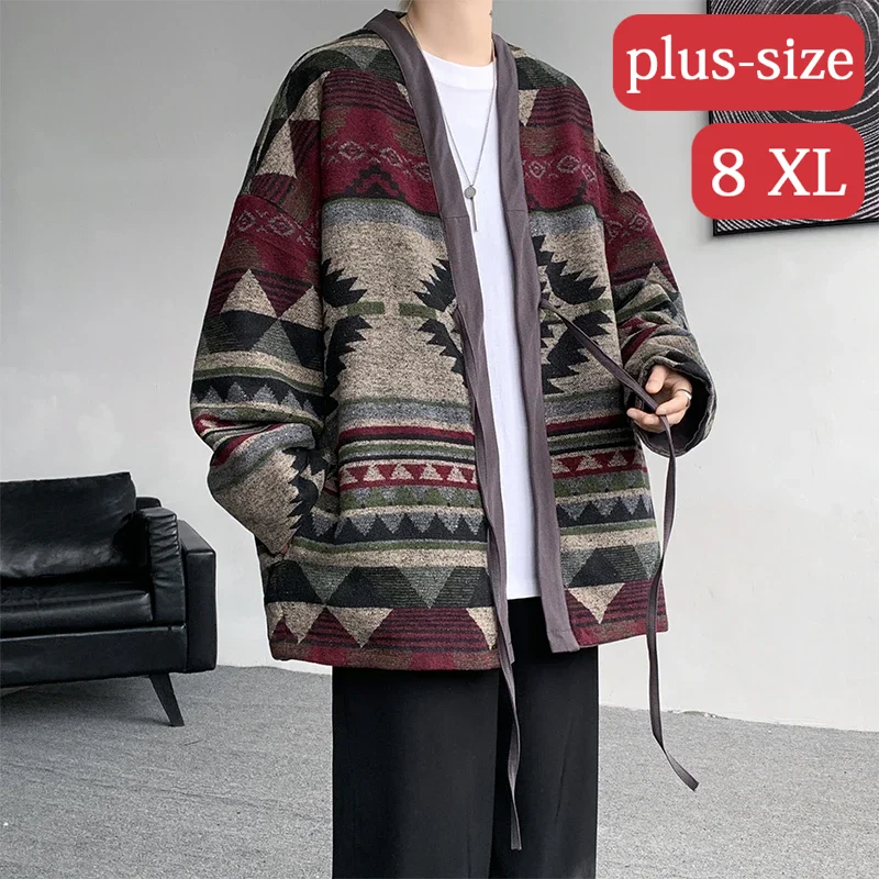

Men's Shirt Men's Casual Lace Up New Chinese Style Taoist Robe, Double-sided Chinese Style Jacket, Men's Oversized Shirt M-8XL