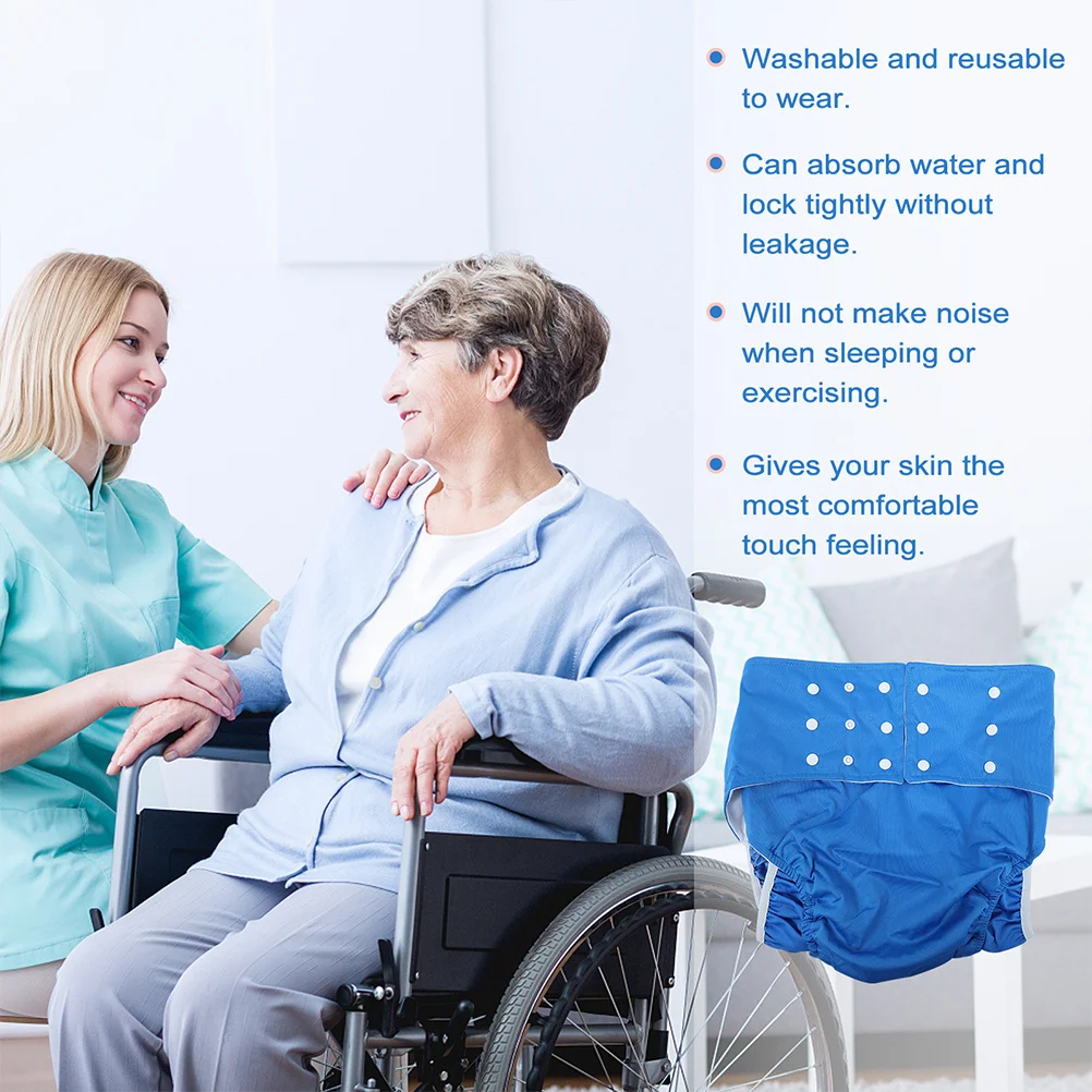 

2Pcs Reusable Adult Cloth Diapers Washable Leakproof Nursing Diaper Incontinence Elderly Waterproof Comfortable Breathable