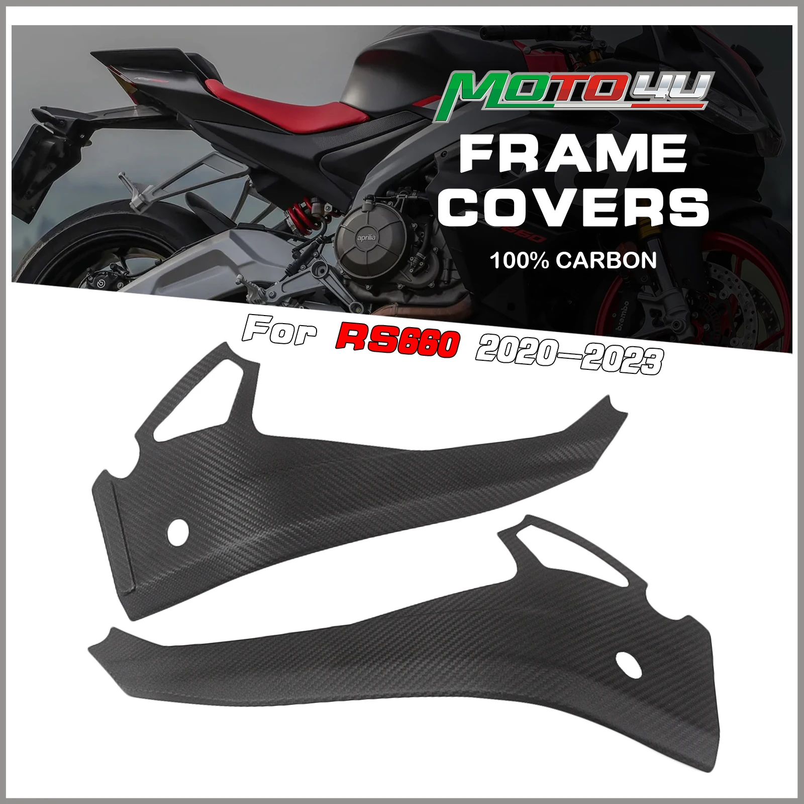 

For Aprilia RS660 2020 2021 2022 2023 100% Carbon Fiber Motorcycle Frame Covers Protectors Guards Gloss