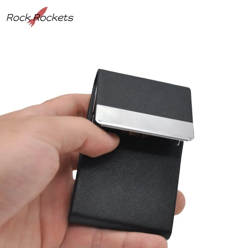 R&R Portable Leather Cigarette Case Magnetic Buckle Flip Cover PU Cigar Box for Lighter Card Storage Box Smoking Accessories