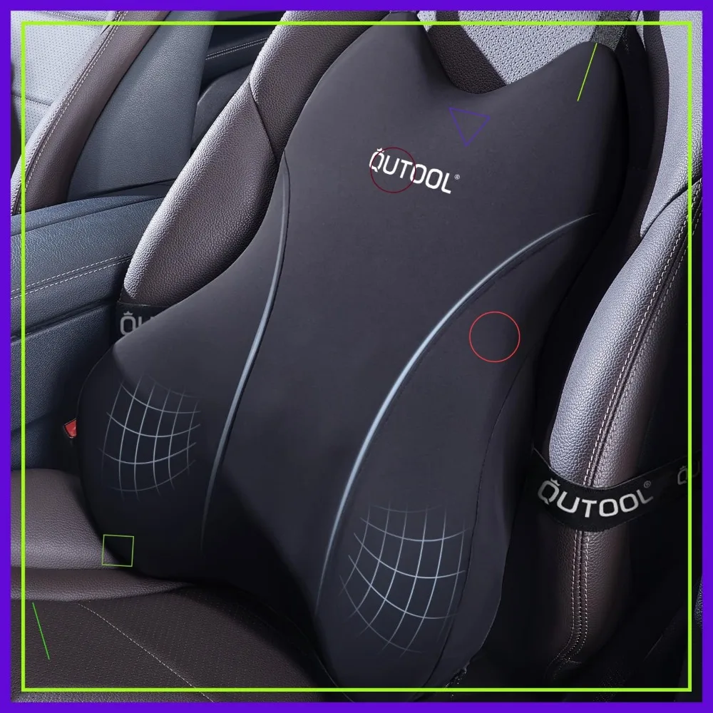 

Memory Foam Lumbar Support Pillow for Car & Truck, Washable Cover, Back Pain Relief, Black