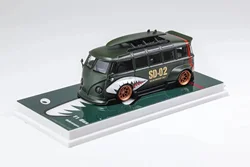 Modello di fiamma 1:64 T1 Kombi bianco verde rosa limitato500 modellino di auto