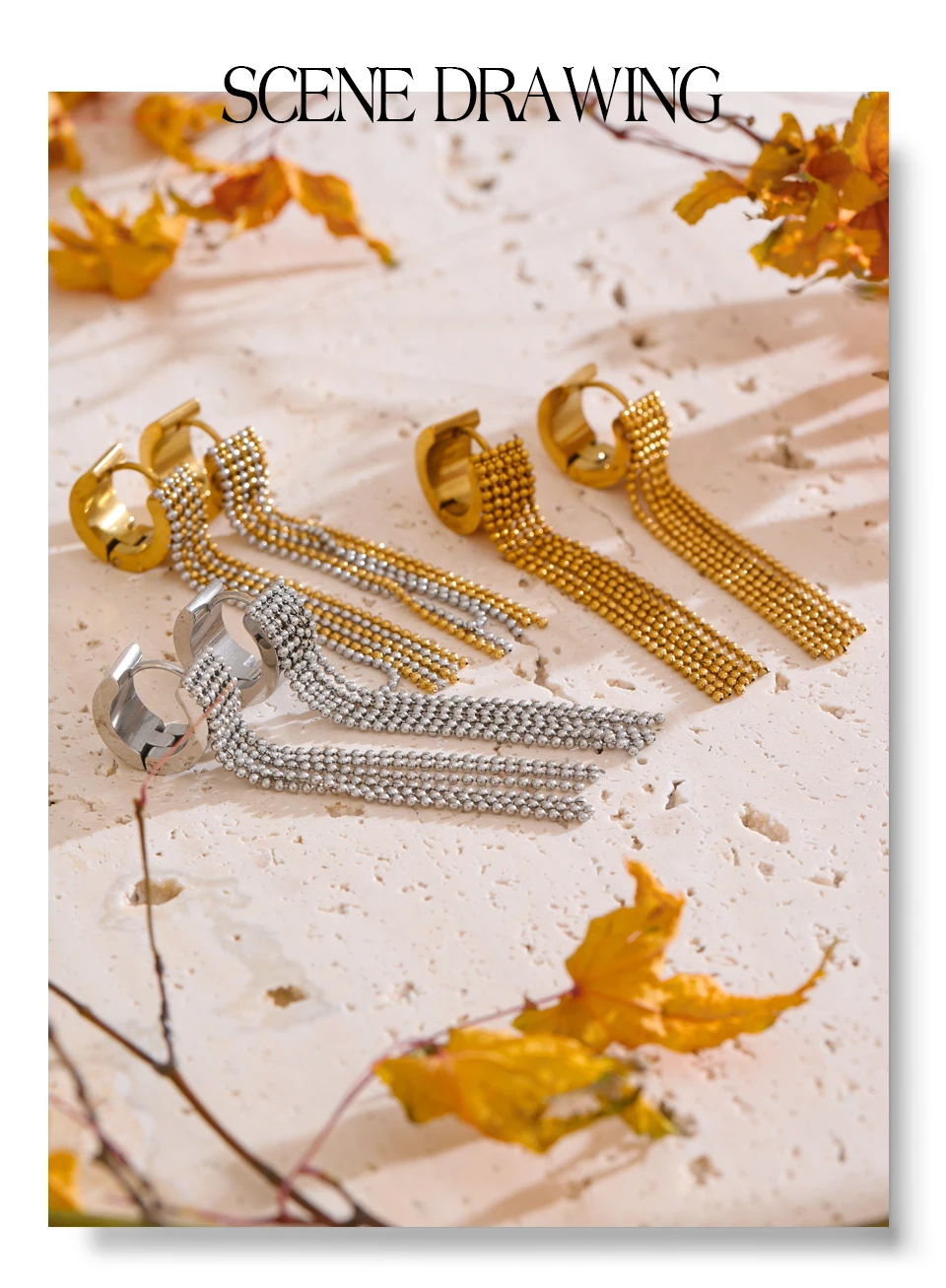 Yhpup Heißer Stil Edelstahl Quaste Lange Kette Tropfen Baumeln Ohrringe Mode Trendy Wasserdicht Täglichen Schmuck Geschenk – Detail 12