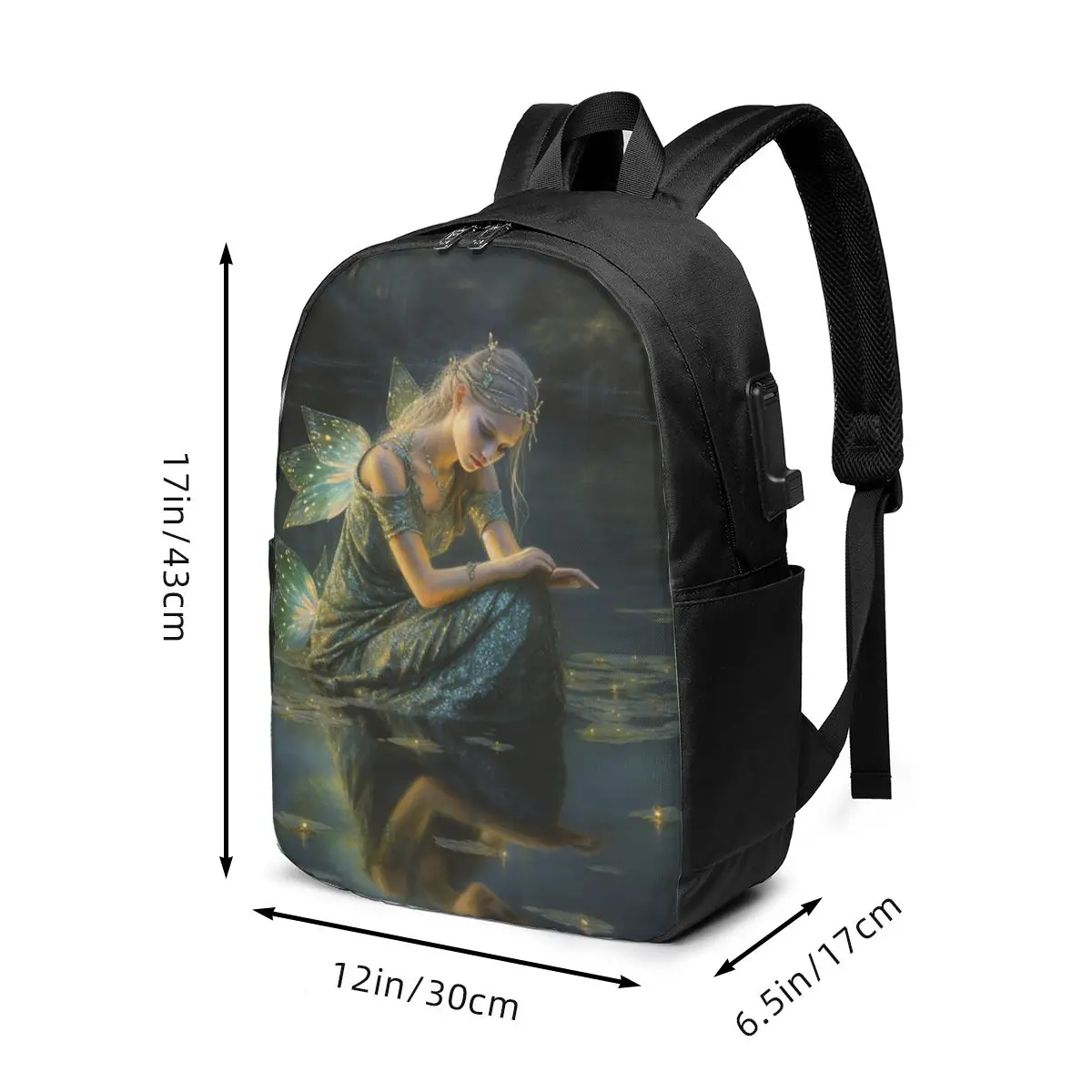 Enchanting Fairy By The Lake Backpack Travel Notebook Bag Computer College Student School Bag Laptop Shoulder Bags for Men Women