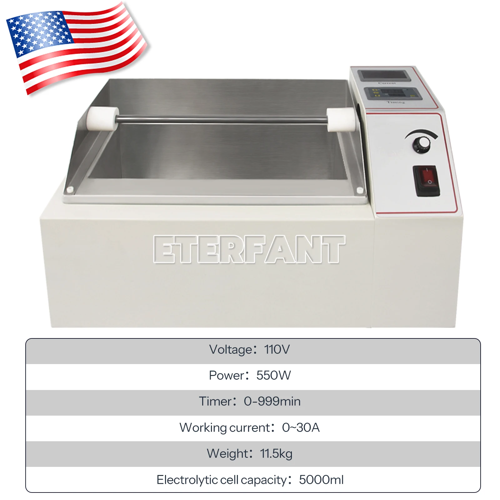 ETERFANT Dental Lab Electrolytic Polisher with Positive Swing Function - Surface Polishing Constant Current&Voltage Technology