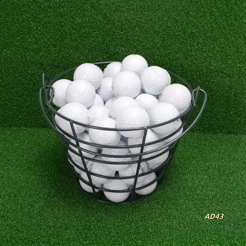 

2X Stainless Metal Golf Basket Golf Range Basket Golf Ball Container Ball Containers Holder Holds 50 Balls-Black