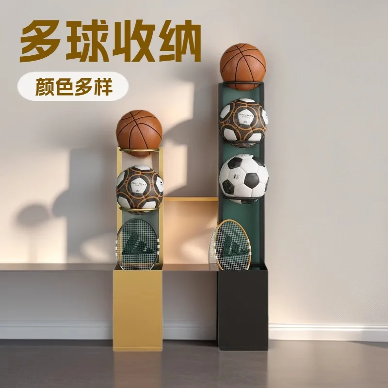 Basketball storage rack Household indoor table tennis display Ball storage basket Badminton racket Sports equipment rack