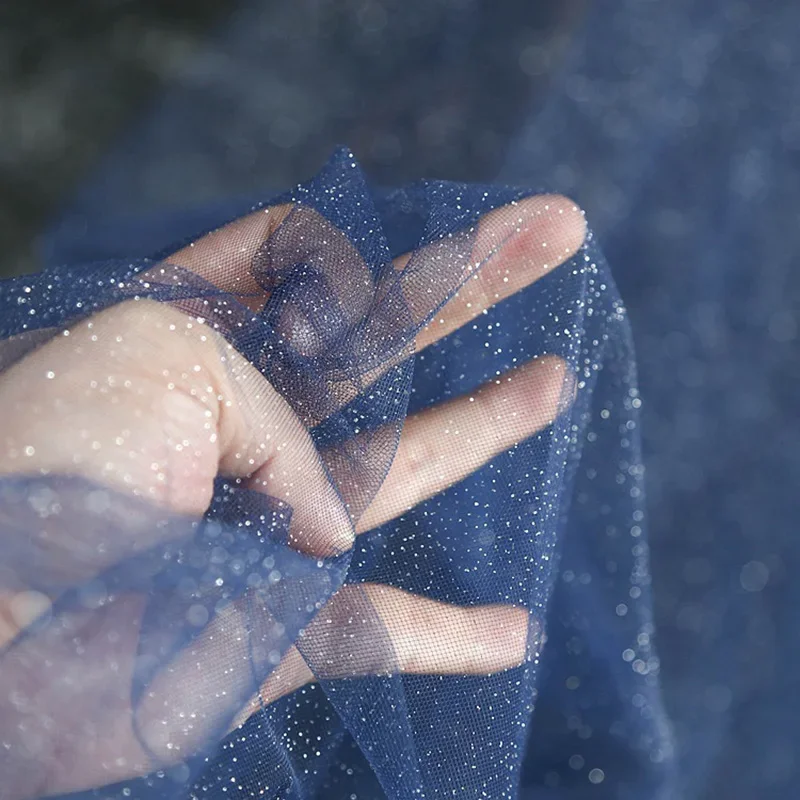 1m Fine Powder Shiny Tulle Fabric Spray Gold and Silver Fine Powder Mesh Fabric DIY Veil Wedding Background Decoration Cloth