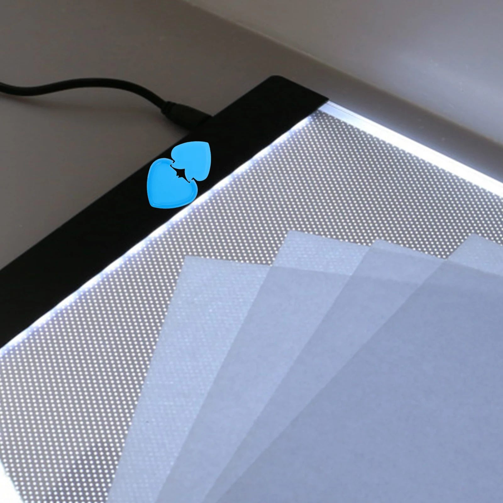 

1 Set Plastic Pad Protector Diamond Art Light Baffle Adhesive Durable Privacy Cover For Tablet Heart Shape Protective Cover Key