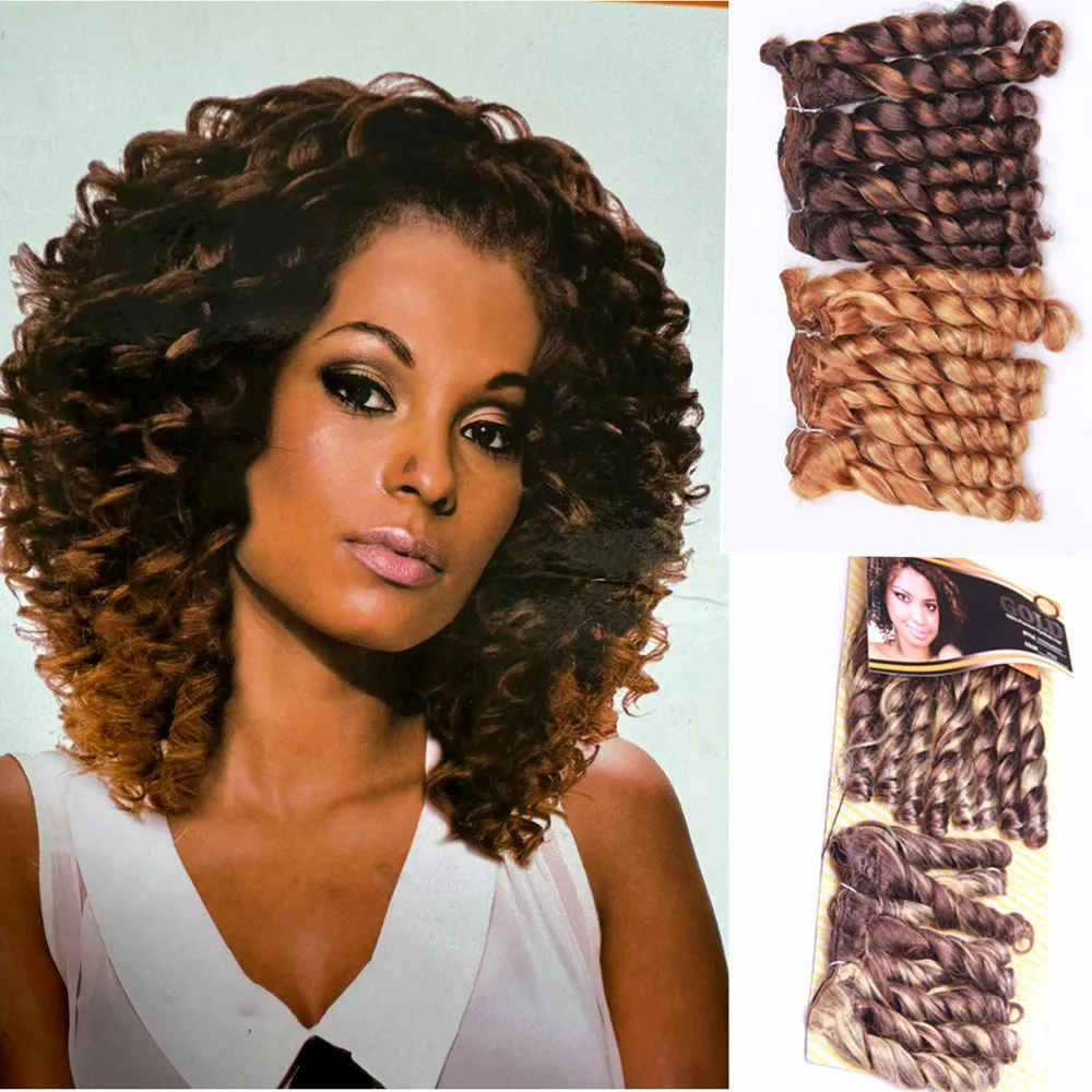 

Ombre Jumpy Wand Curl Синтетическое плетение волос, ямайские вьющиеся волосы для чернокожих женщин, парики с занавесками для волос
