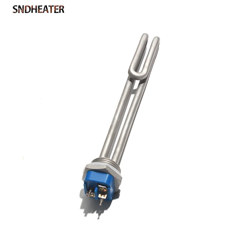 SNDHEATER 110V 240V 380V zanurzeniowy element grzewczy wody DN25/G1 BSP gwint składany grzejnik rurowy niebieska pokrywa 1/2/3KW 180/190/230MM — 2