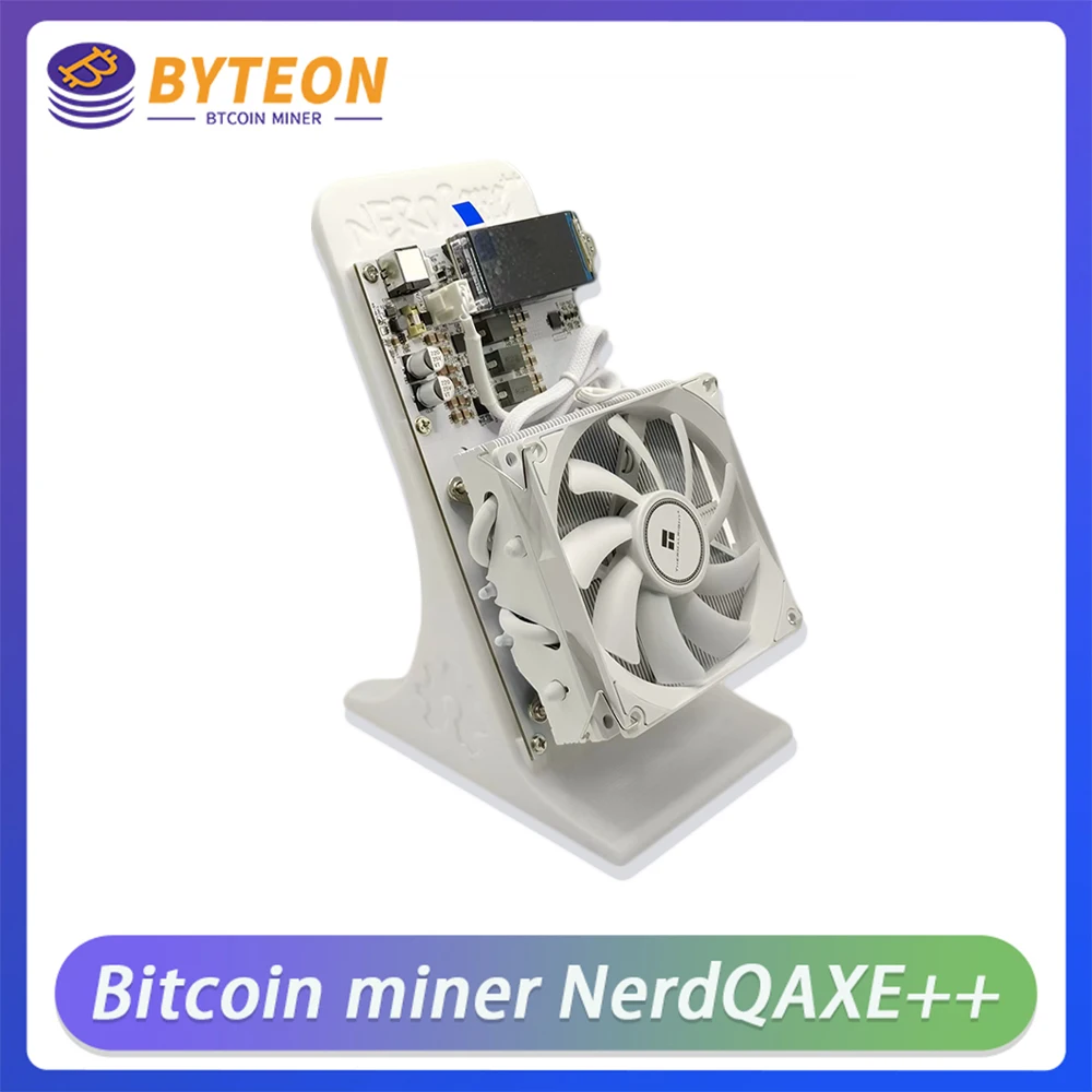 

100% новый Bitaxe NerdQaxe 4,8TH/s 75 Вт Btc Miner Bitcoin Miner с блоком питания 12 В 10 А в комплекте Crypto BTC Home Mining
