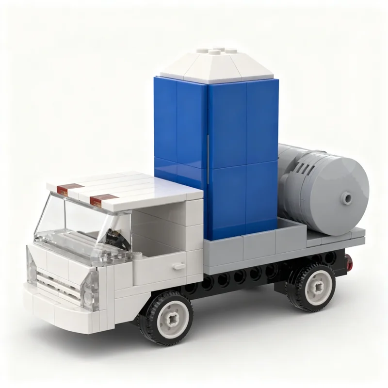 166pcs MOC Isuzu Porta Potty Service Truck Model Toy Building Blocks Architecture Christmas Gift Creative DIY Idea Assemble