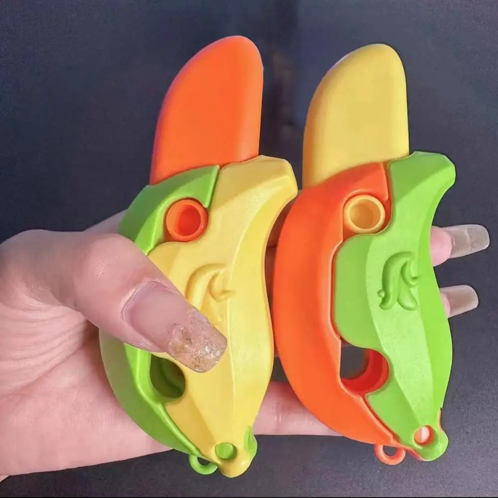 

Relieve Stress Colorful 3d Printed Mini Banana Cutter Fun Fidget Toy for Teens Adults Stress Play Party