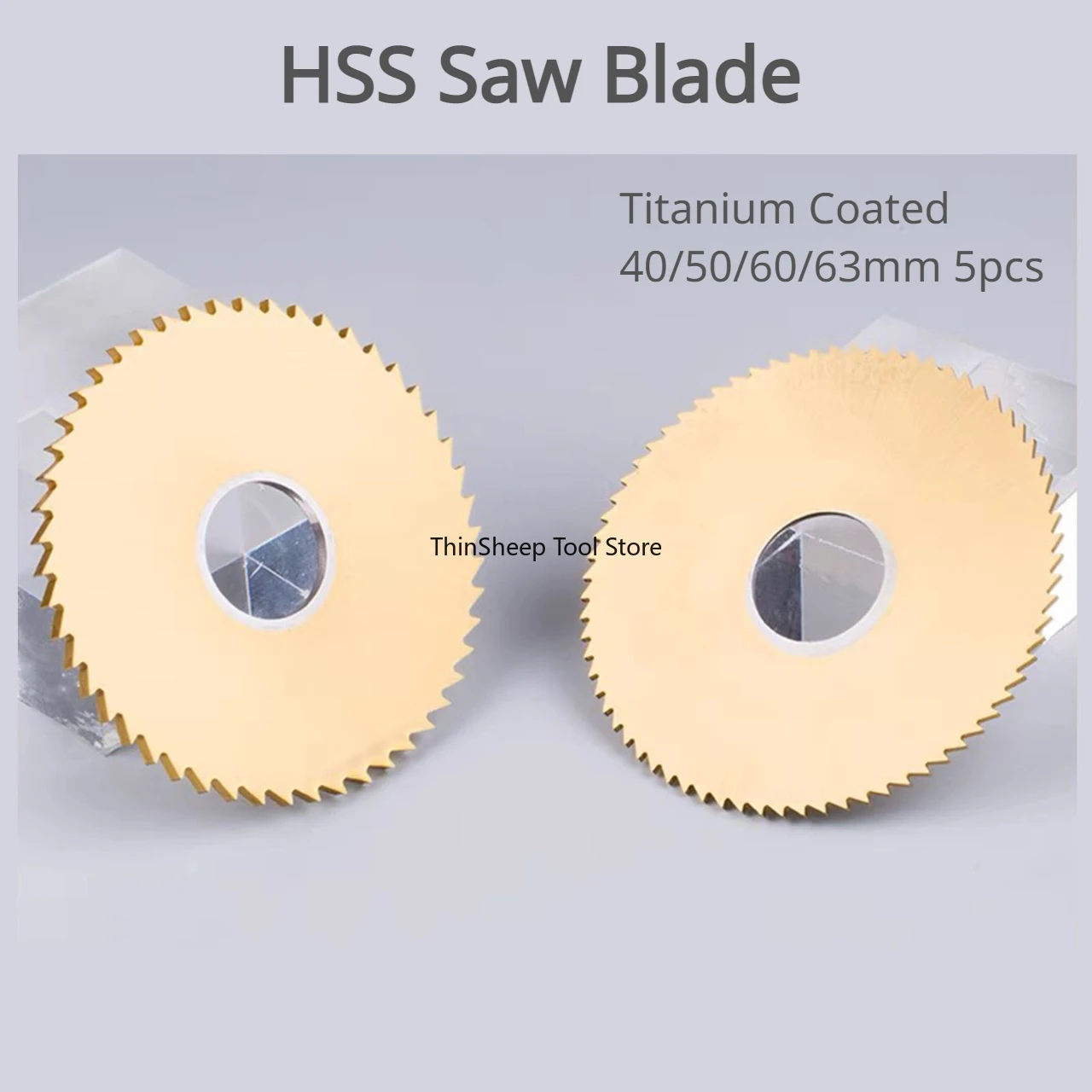 

40/50/60/63mm 5pcs HSS Circular Saw Blade Titanium Coated Disc Mini Milling Cutter Stainless Steel Groove Processing Wood Metal