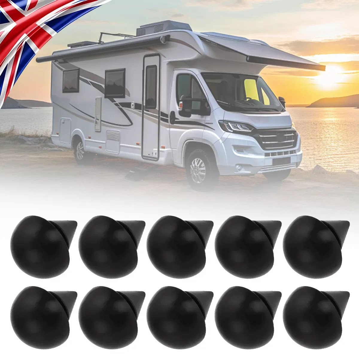 10PCS For Thetford Glass Lid Rubber Bump Stop Caravan Motorhome Camper Cookware Wear-Resistant RV Accessories Black