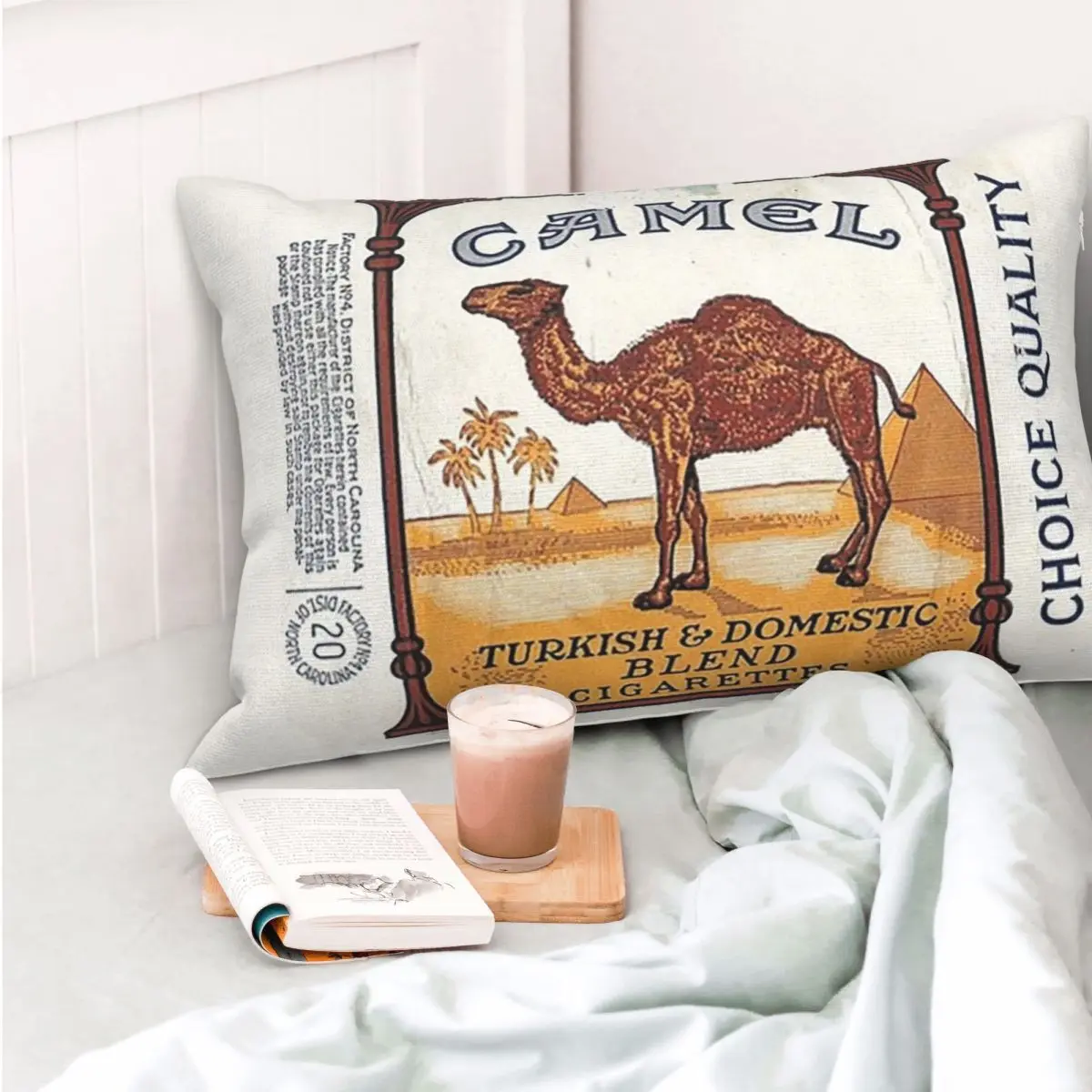 Vintage Camel Cigarette Pack Rectangle Pillowcase Cushion Cover Decorative Bedroom Bed Home Comfort Throw Pillow