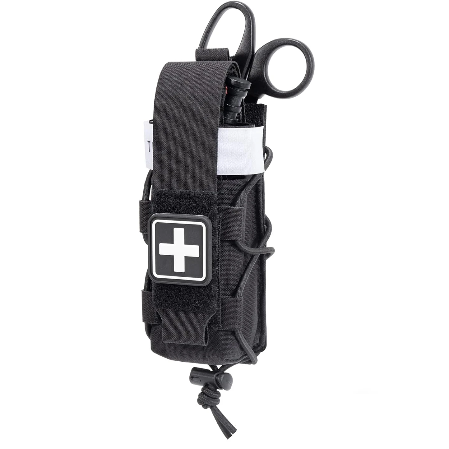 MOLLE Tourniquet Holder IFAK TQ Holder Tactical Medical Pouch Holster First Aid Kit Cross Patch/Bungee Cord with tourniquet view 6