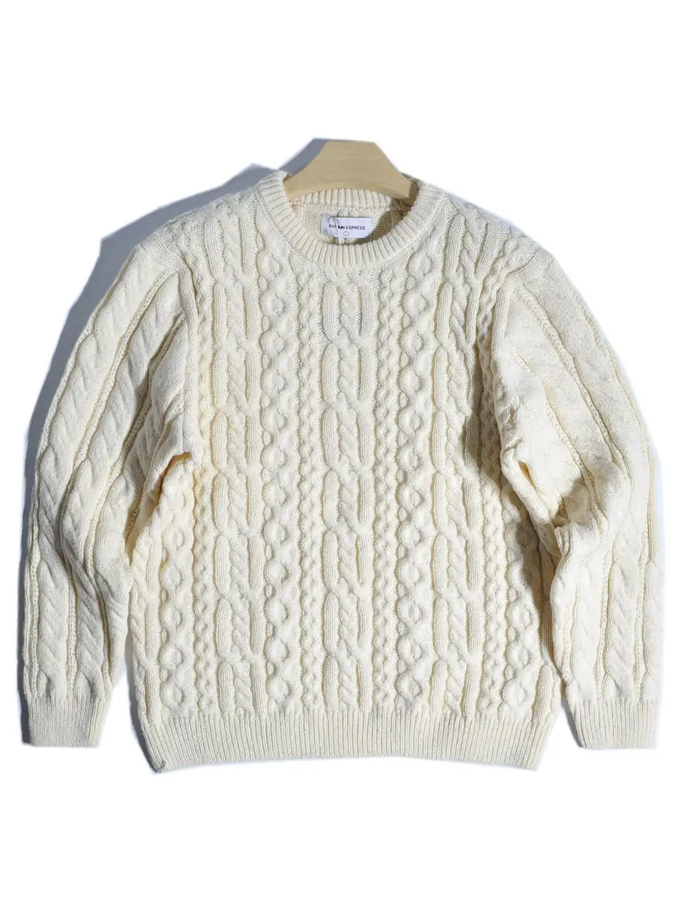 

Теплый вязаный свитер в американском ретро-стиле Merald, повседневный, свободный, с узором «косы», утолщенный, с длинными рукавами, в стиле Гонконг.