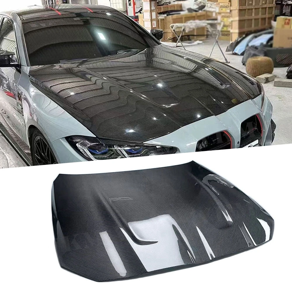 

Для BMW G80 M3 G82 G83 M4 21 + крышка переднего бампера автомобиля из углеродного волокна, крышка капота двигателя, Стайлинг автомобиля