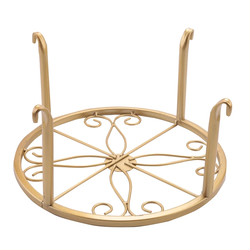 Floor Iron Pot Plant Stand Flower Shelf Holder Garden Shelves Garden Plant Balcony Round Rack Home Decor