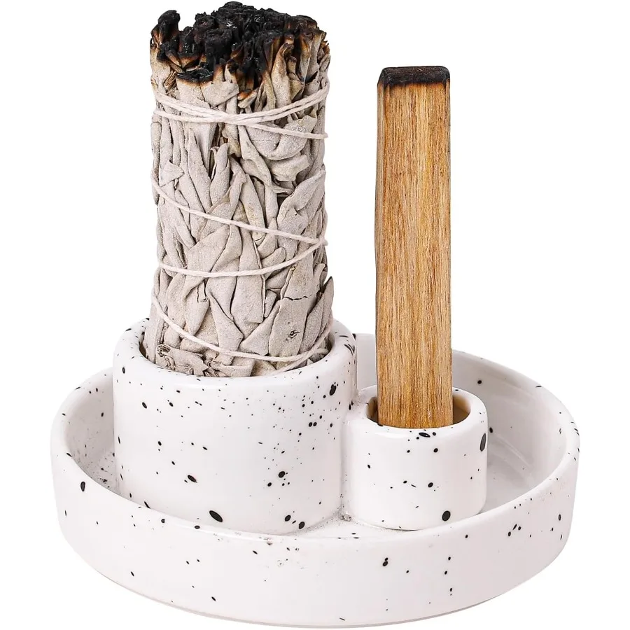 

Керамический держатель для благовоний, горелка Palo Santo, держатель для шалфея, пакет для шалфея, горелка для размазывания, медитация, йога, комната